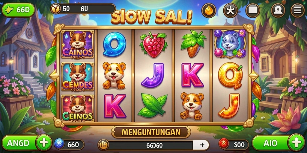 Tampilan gameplay slot 66D yang menarik dan penuh warna.