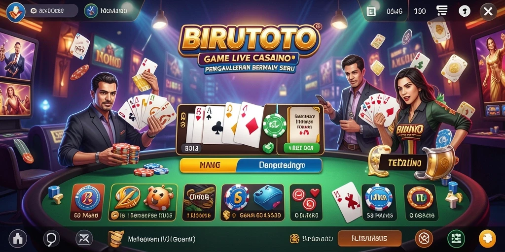 Tampilan gameplay BIRUTOTO yang seru dalam Live Casino.