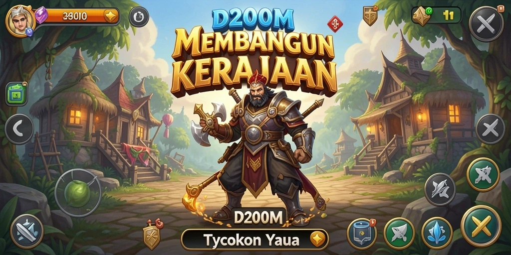 Tampilan gameplay menarik D200M dengan elemen Tycoon yang mendebarkan.
