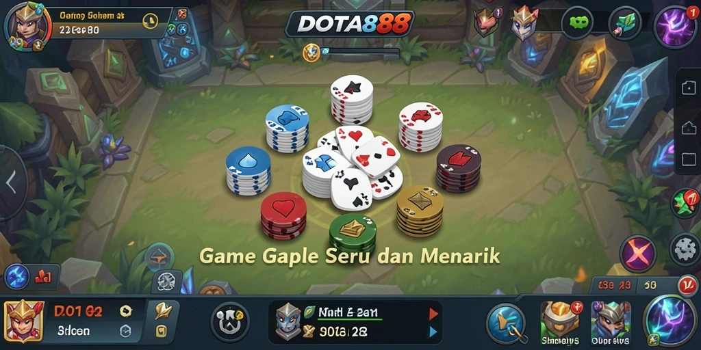 Tampilan gameplay Gaple di DOTA88 yang seru dan interaktif.