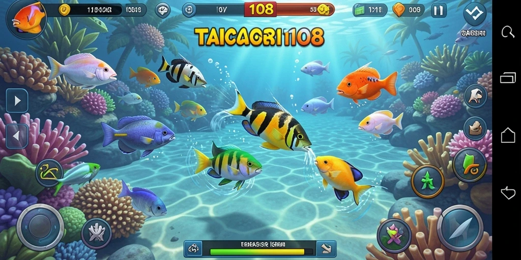 Tampilan gameplay seru GACOR108 saat menembak ikan.