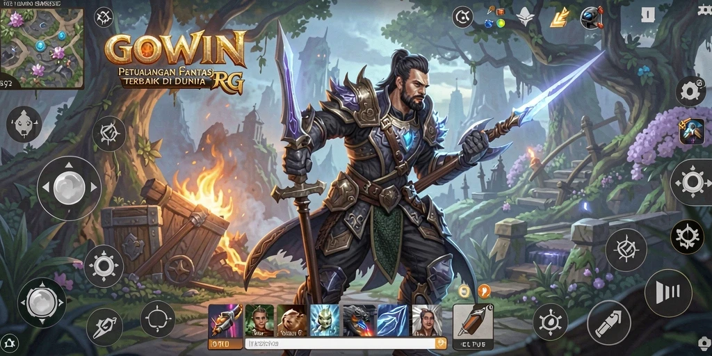 Screenshot gameplay GOWIN menampilkan petualangan seru dalam dunia RPG.
