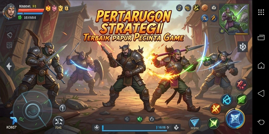 Gameplay KO857 yang mendebarkan dengan strategi perang yang menarik.