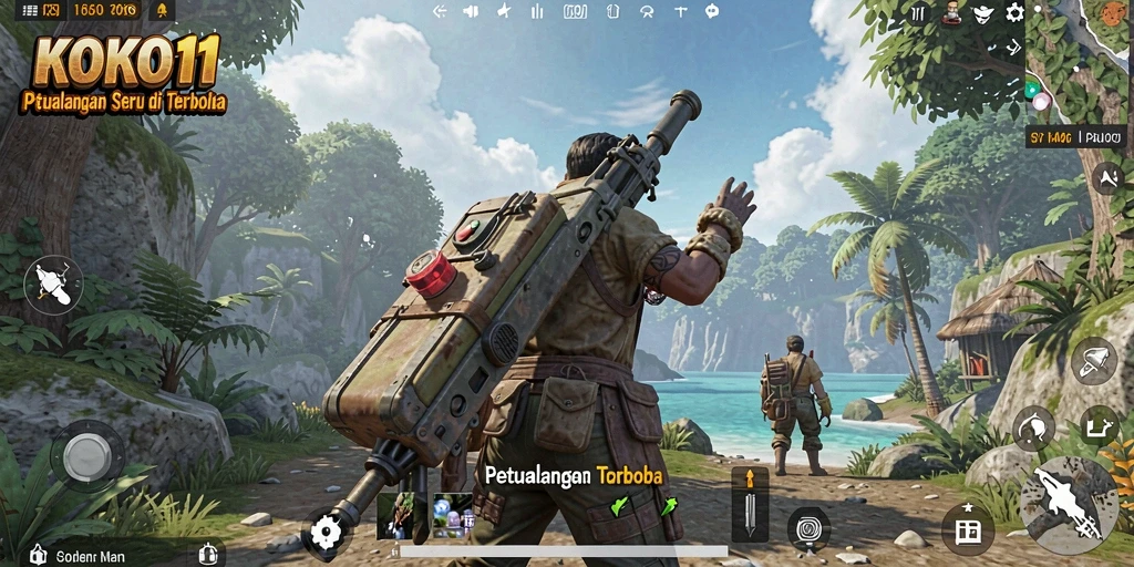 Screenshot gameplay KOKO11 menampilkan petualangan mendalam di dunia terbuka.