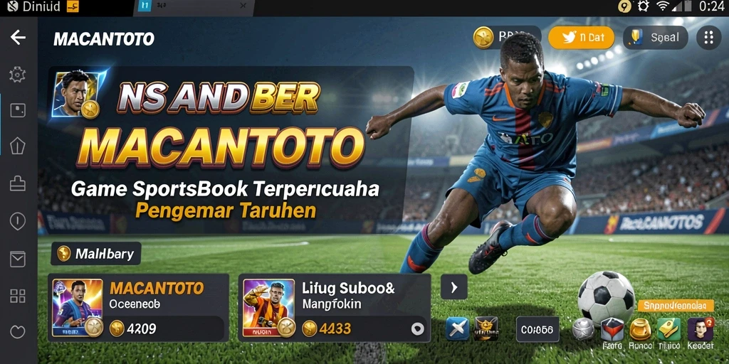 Screenshot utama dari MACANTOTO yang menampilkan tampilan taruhan olahraga.