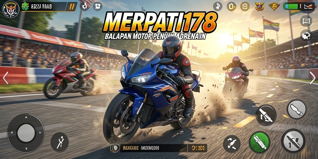 Tampilan seru gameplay balapan motor di MERPATI178.
