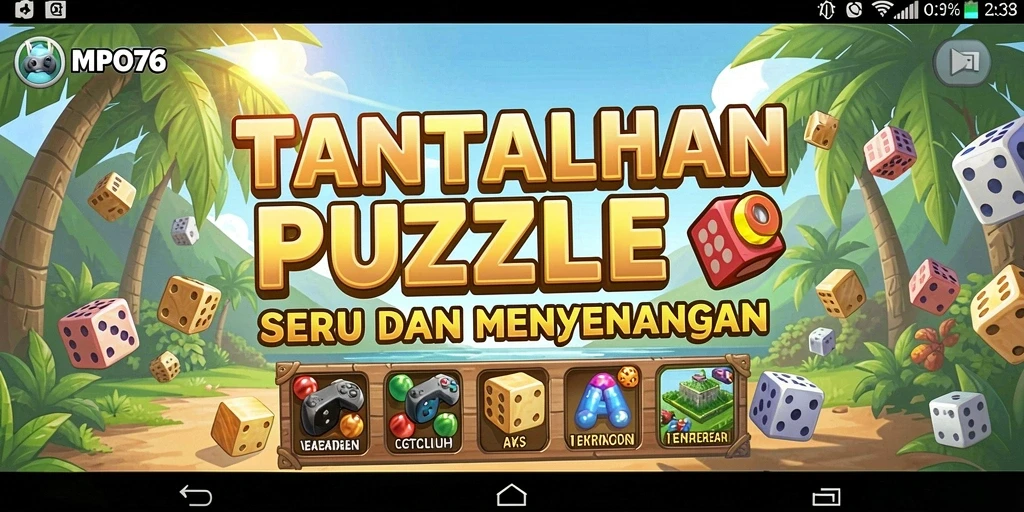 Tampilan antarmuka permainan puzzle MPO76 yang menarik.