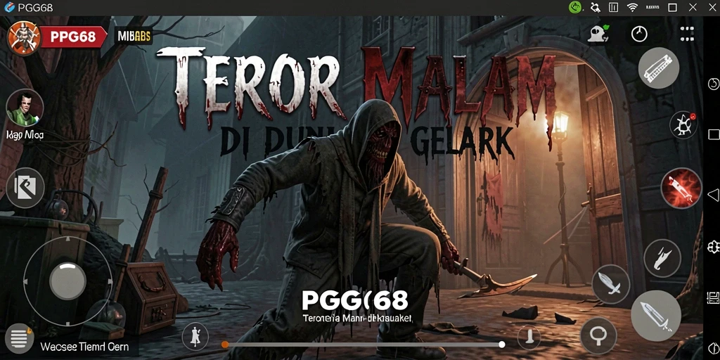Screenshot gameplay PGG68 menampilkan suasana mencekam dan penuh ketegangan.