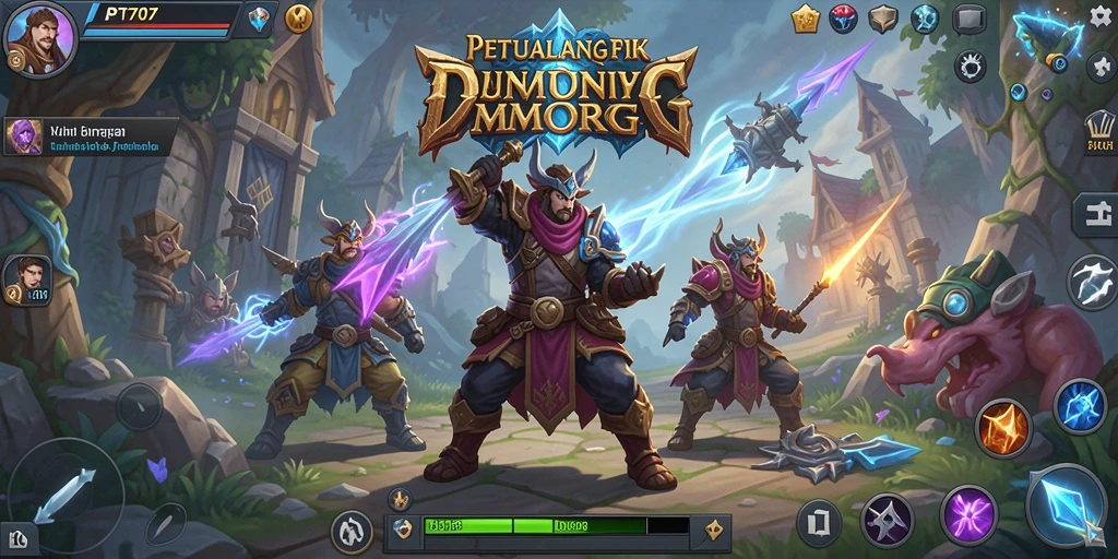 Screenshot gameplay PT707 yang menampilkan aksi seru di dunia MMORPG.