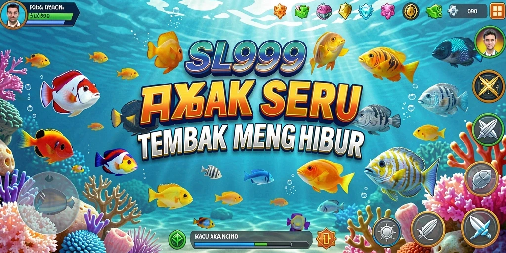 Screenshot gameplay SL999 menampilkan ikan yang beragam dan aksi menembak yang seru.