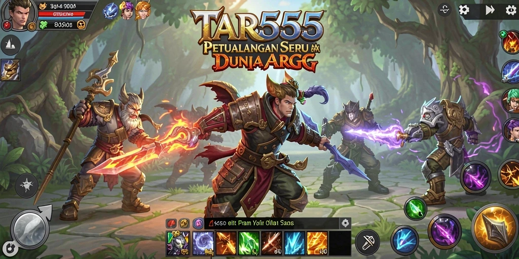 Tangkapan layar gameplay TAR555 yang menampilkan pertarungan epik.
