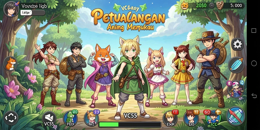 Tampilan aksi seru dari gameplay Anime dalam VC55.
