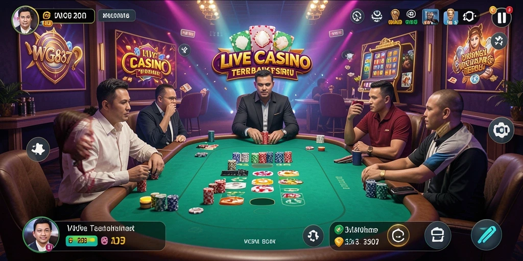 Tampilan permainan Live Casino yang menarik dan interaktif di WG87.